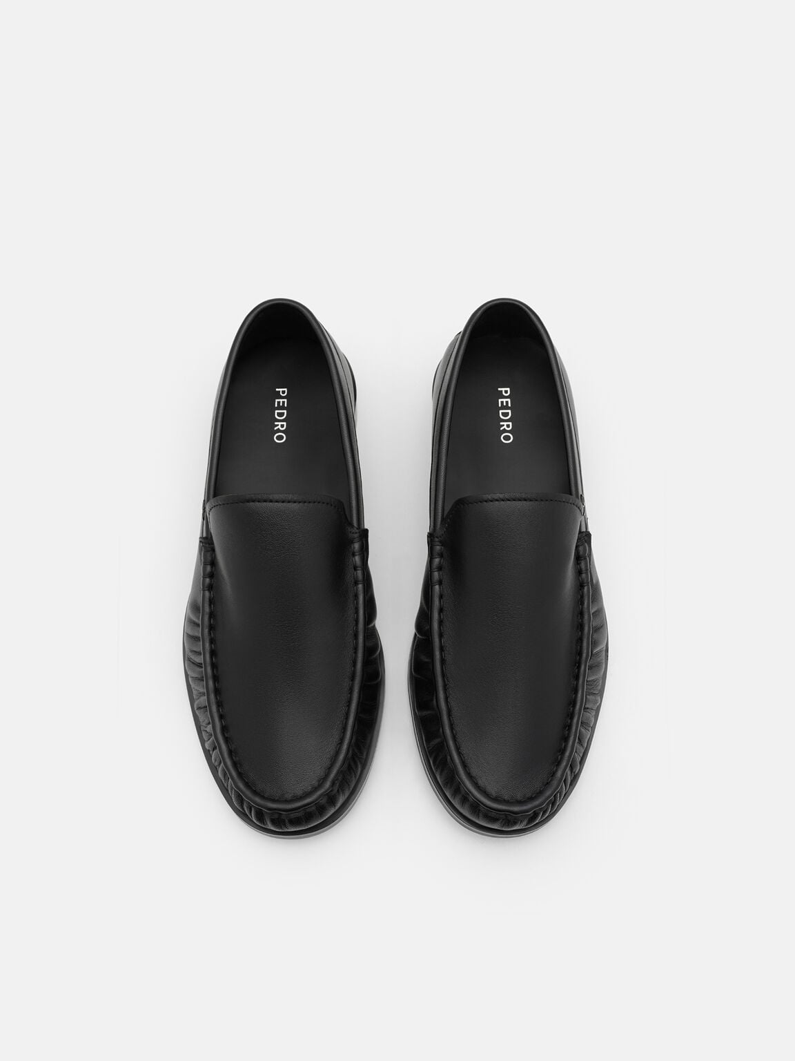 Moccasin Loafers, Black, hi-res