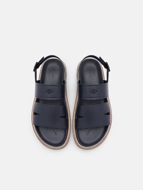 Gi&agrave;y sandals đế bệt Cutler, Xanh Navy, hi-res