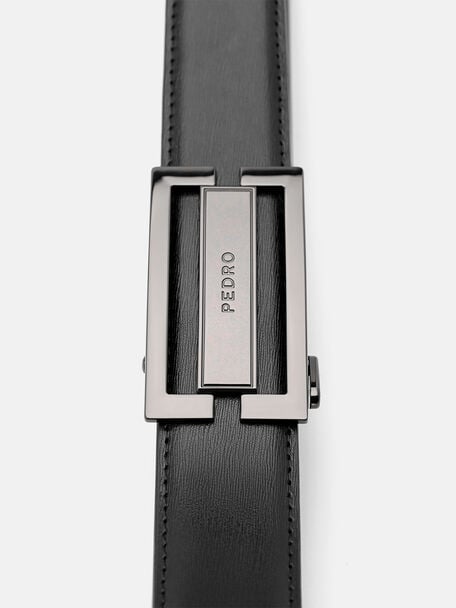 Leather Automatic Belt, Black, hi-res