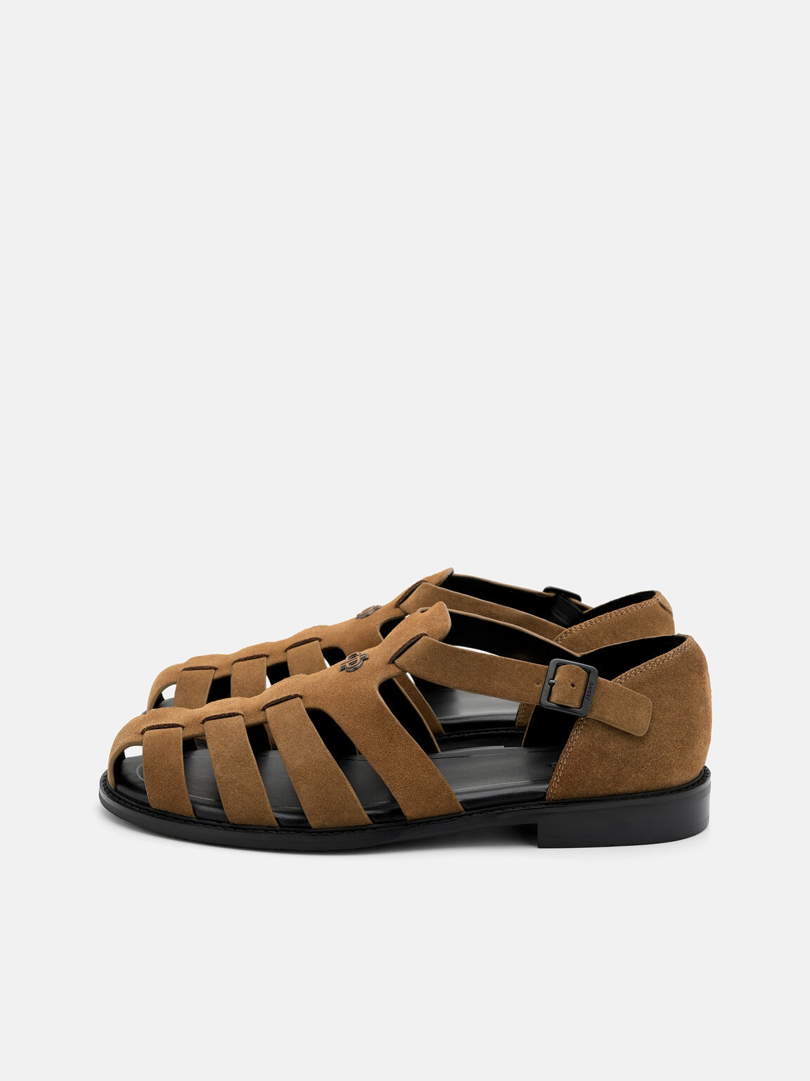 Gi&agrave;y sandals đế bệt Brent Suede, Dark Camel Suede, hi-res