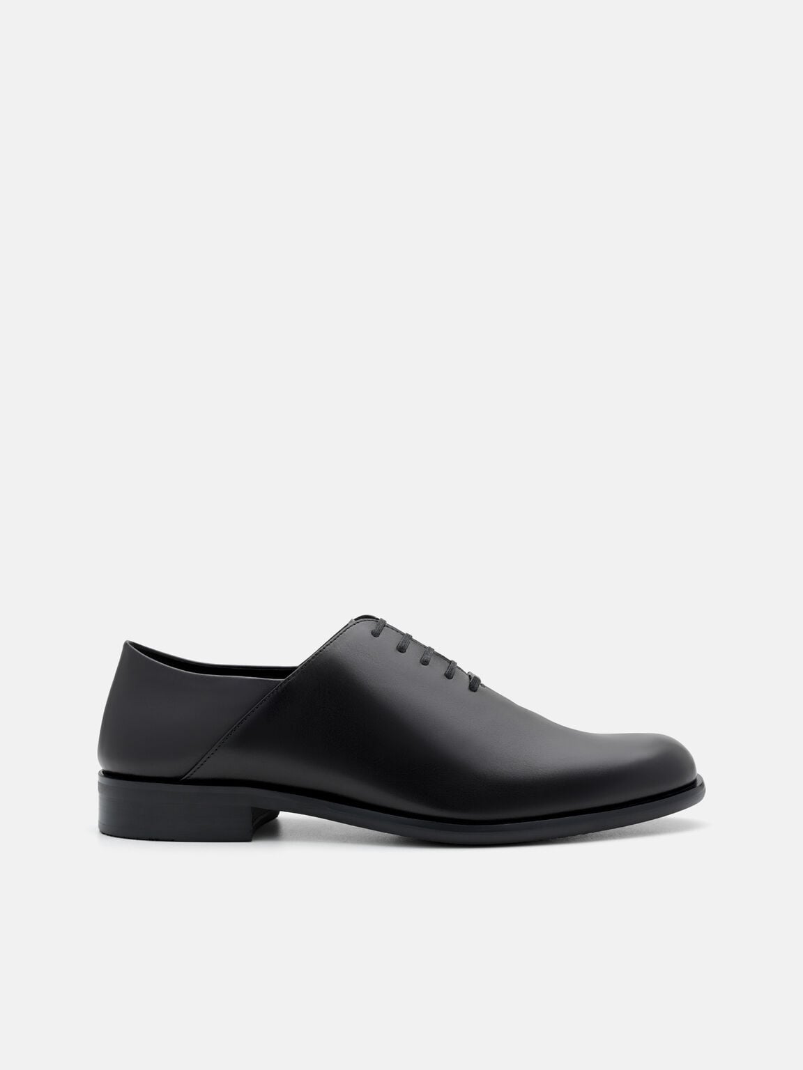 Burnished Leather Oxford Shoes, Black Burnish, hi-res
