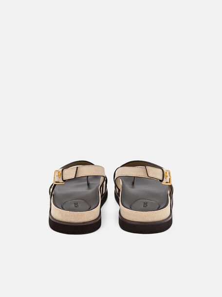 Gi&agrave;y sandals đế bệt mũi tr&ograve;n, Sand Suede, hi-res