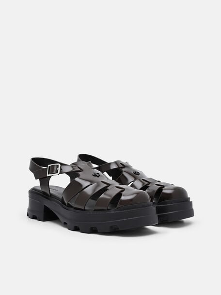 Gi&agrave;y sandals mũi tr&ograve;n Verlin, Dark Brown Box, hi-res