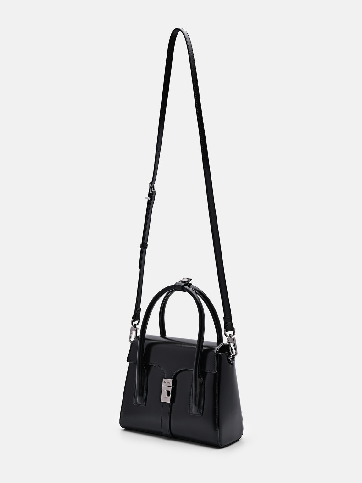 PEDRO Studio Farida Leather Compact Handbag, Black, hi-res