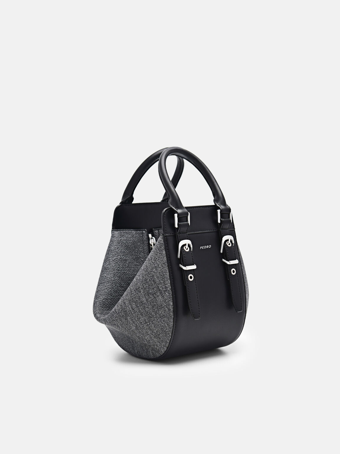Mara Geometric Handbag, Black, hi-res
