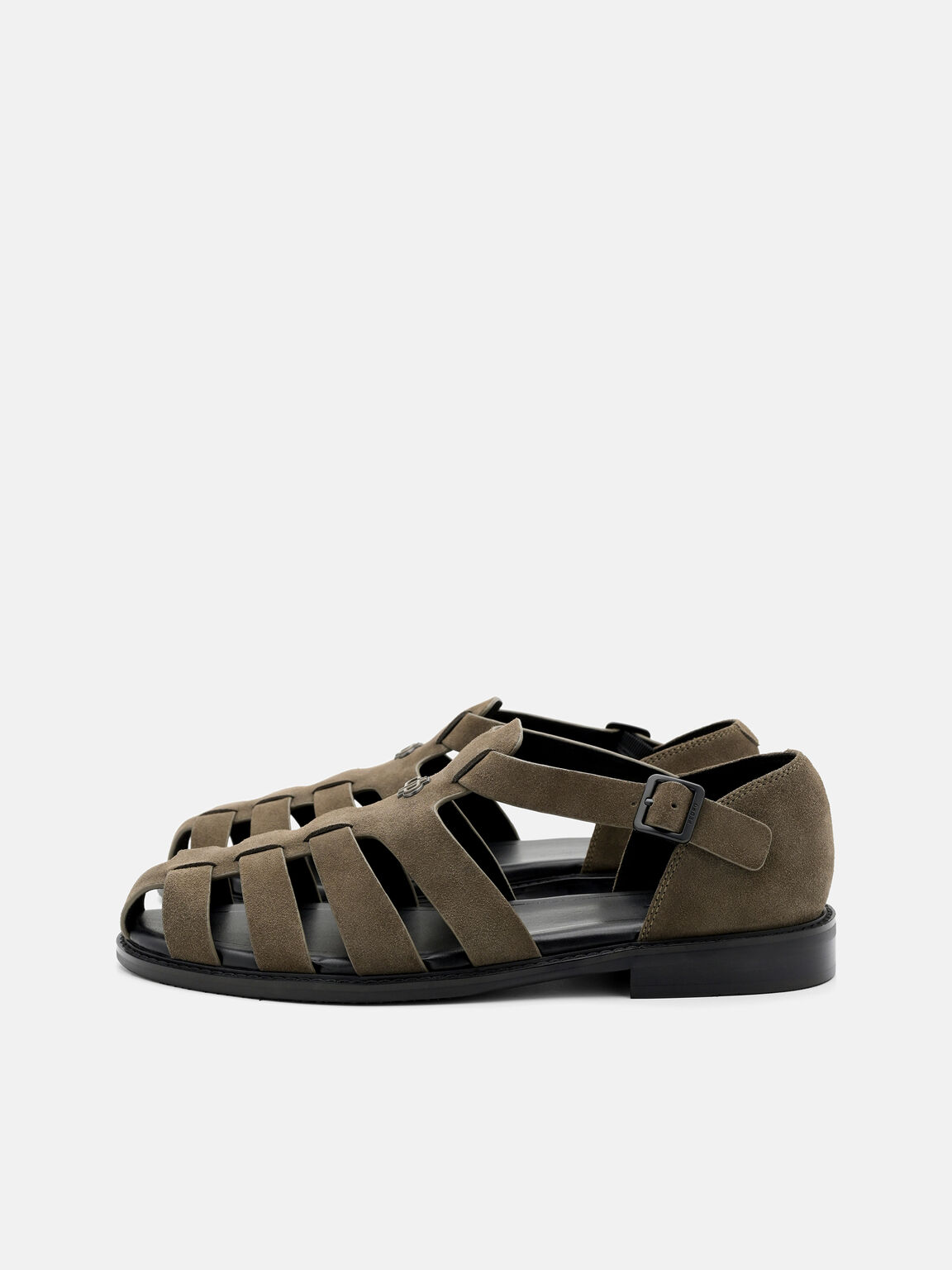 Gi&agrave;y sandals đế bệt Brent Suede, Xanh Olive, hi-res