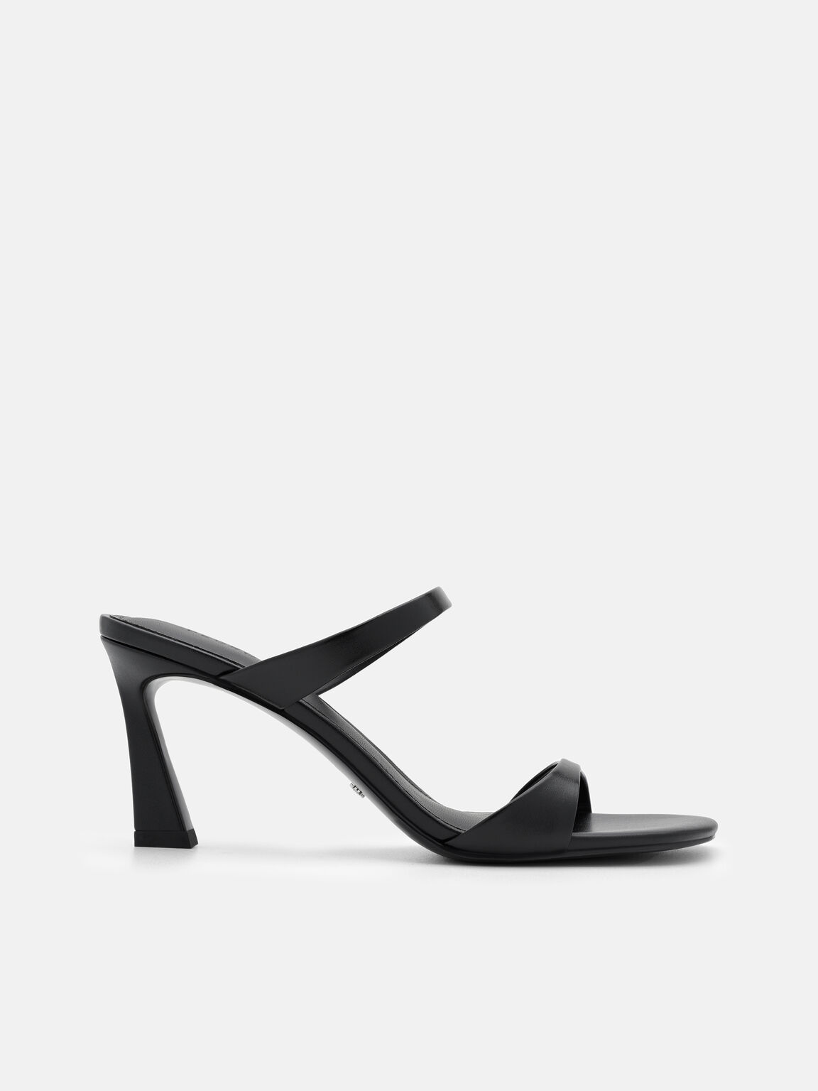 Abbey Leather Heel Sandals, Black, hi-res