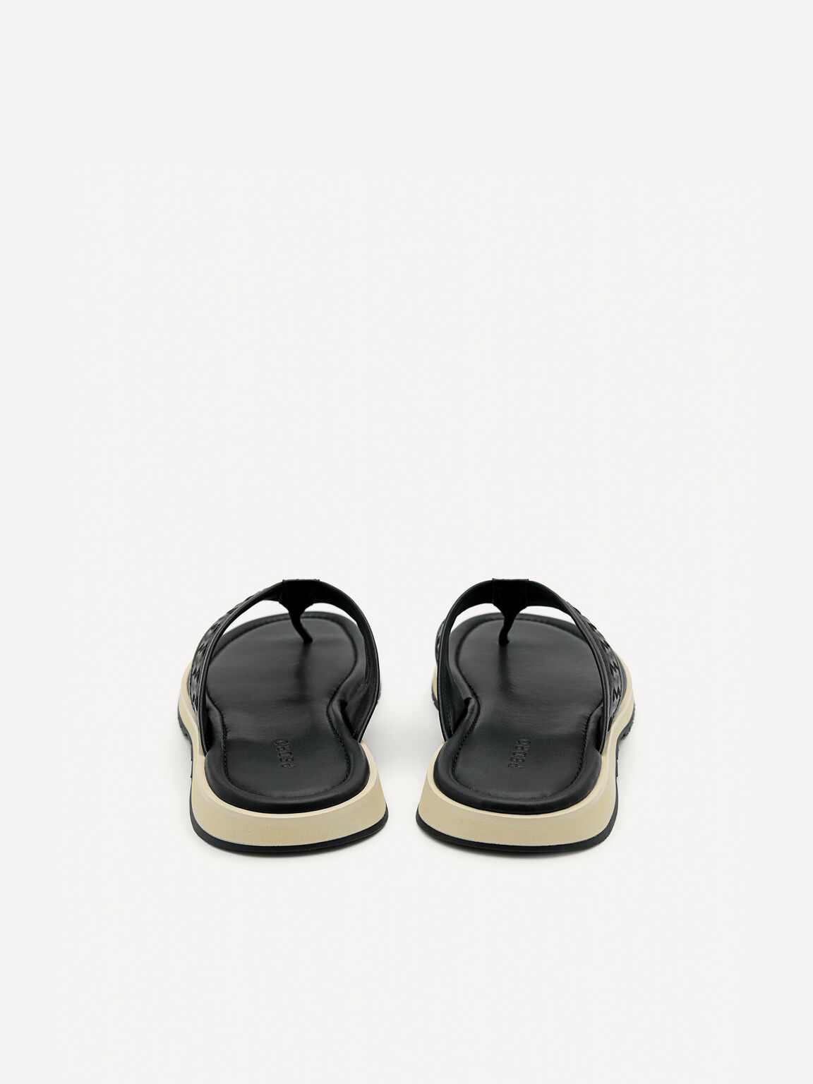 Woven Thong Sandals, Black, hi-res