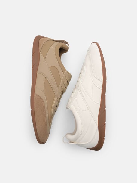 Gi&agrave;y sneakers cổ thấp Dario Suede, Beige Fabric, hi-res