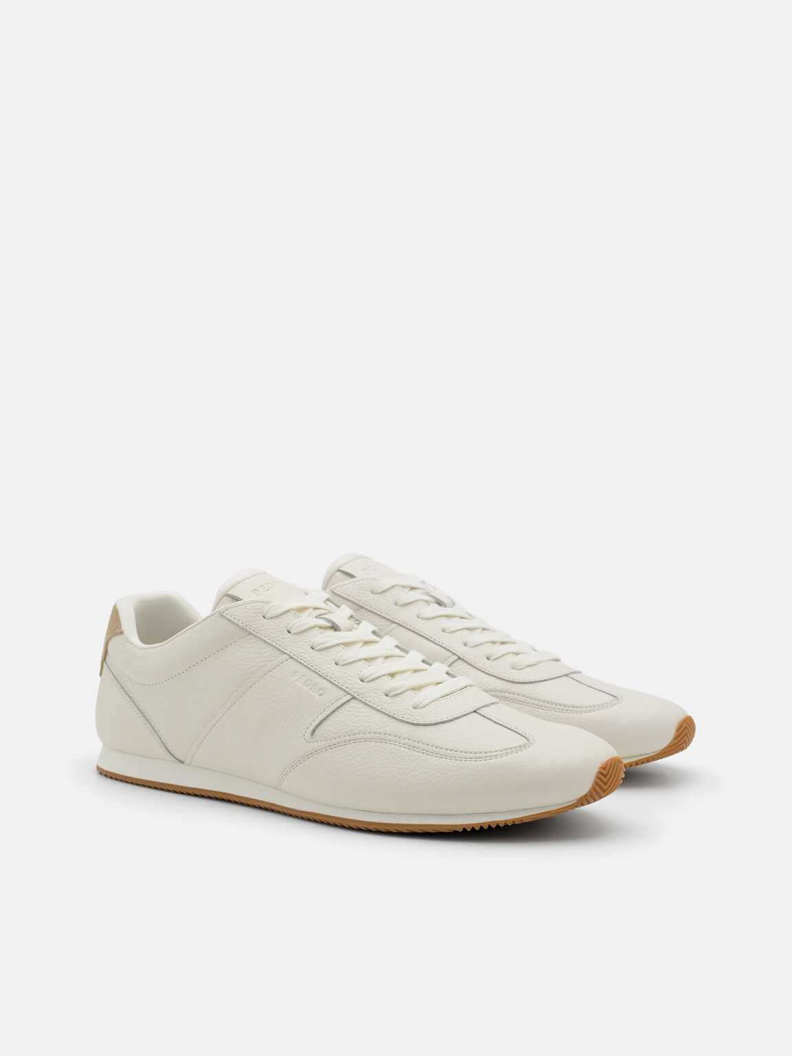 Lewis Tumbled Leather Sneakers, Chalk Tumble, hi-res