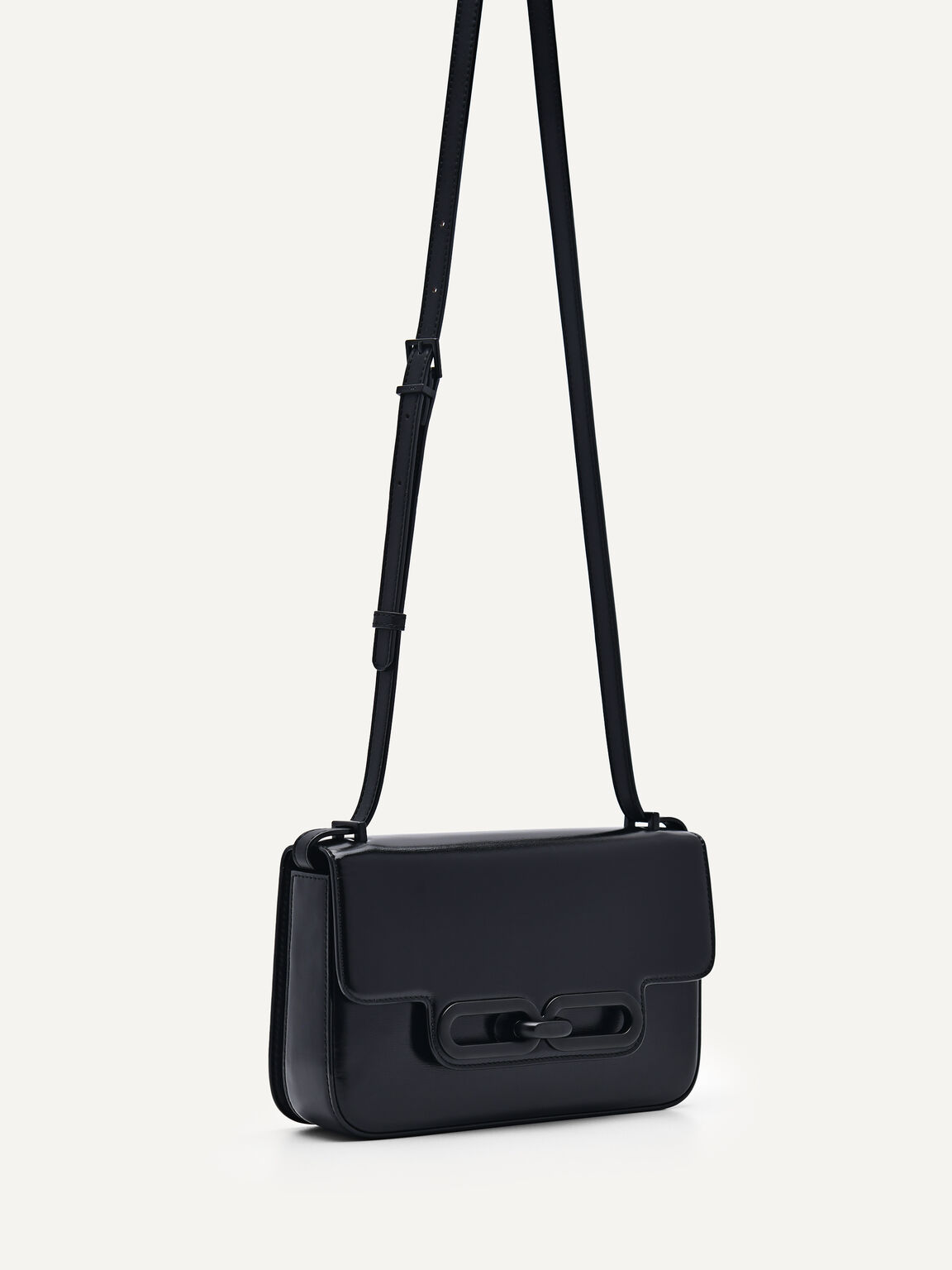 Túi đeo vai nắp gập Studio Kate Leather Envelope, Đen, hi-res