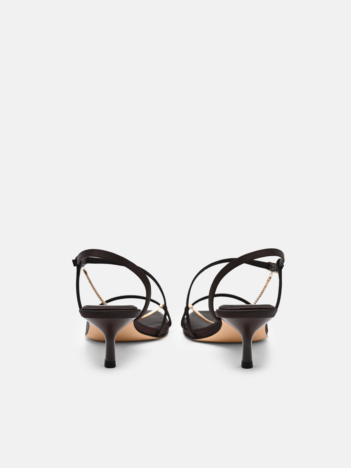 Marland Satin Heel Sandals, Dark Brown Satin, hi-res
