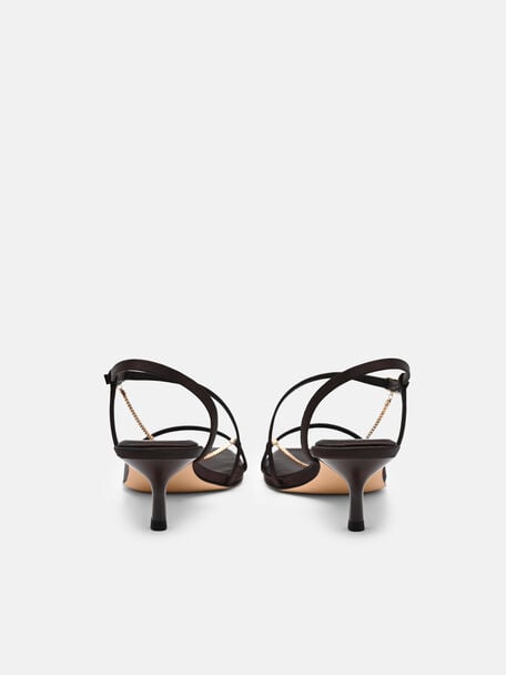 Gi&agrave;y sandals cao g&oacute;t Marland, Dark Brown Satin, hi-res