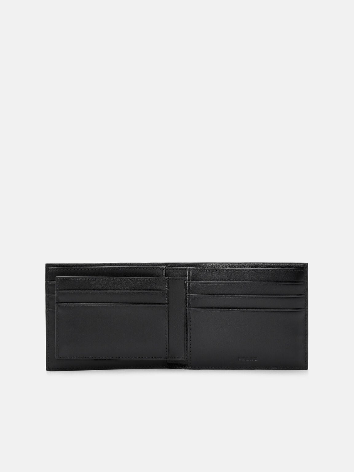 Embossed Leather Bi-Fold Wallet with Insert, Black Tumble, hi-res