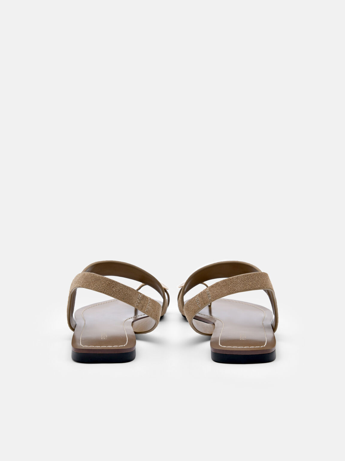 Giày sandals đế bệt Alexis Leather, Cát, hi-res