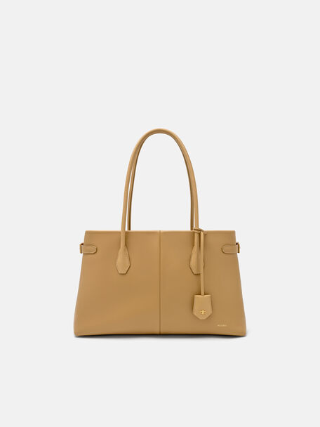 Laurel Leather Handbag, Sand, hi-res