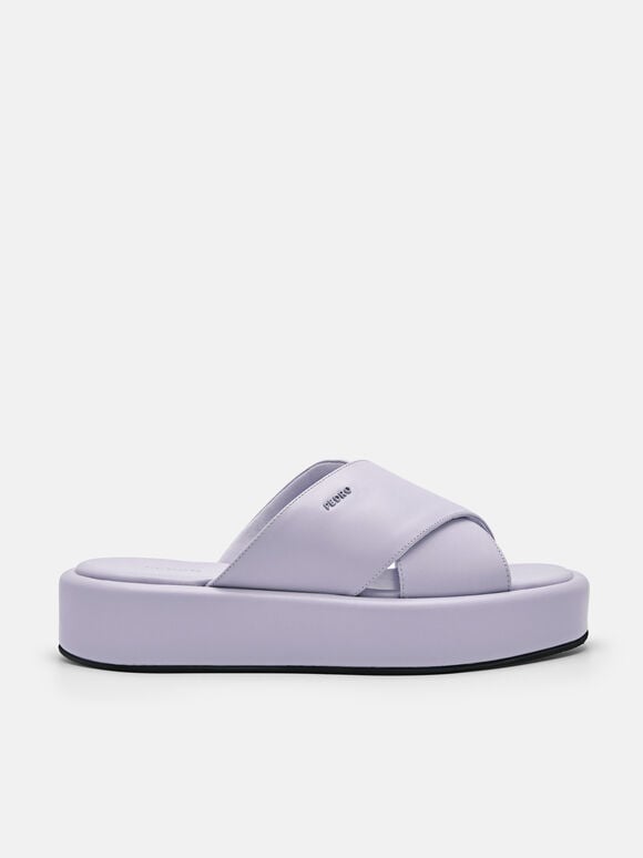 Izzie Wedge Sandals, Lilac, hi-res