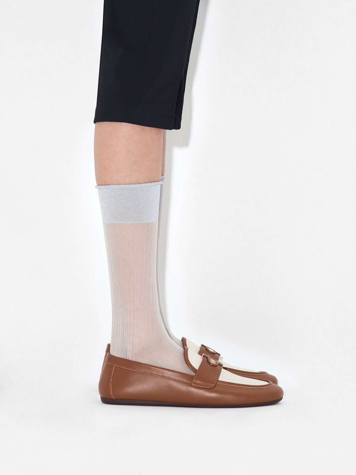 Giày lười mũi tròn Icon Leather, Nâu, hi-res