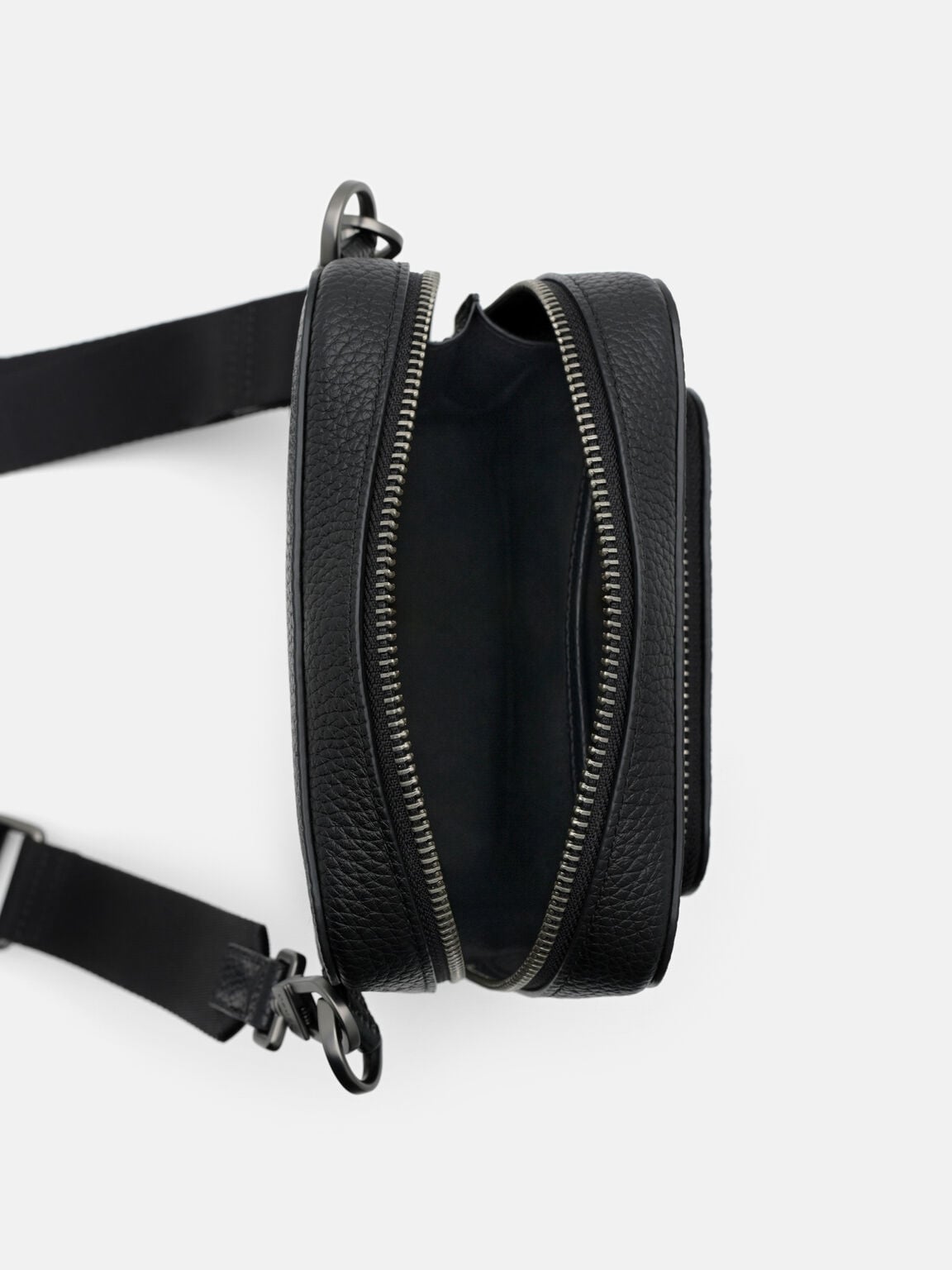 Fingerprint Lock Crossbody Bag, Black Tumble, hi-res