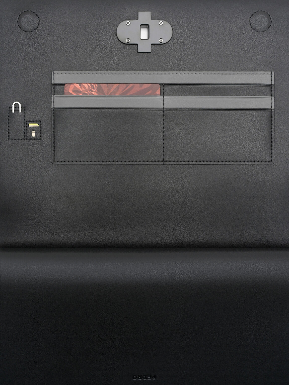 Clutch phom chữ nhật, Đen saffiano, hi-res