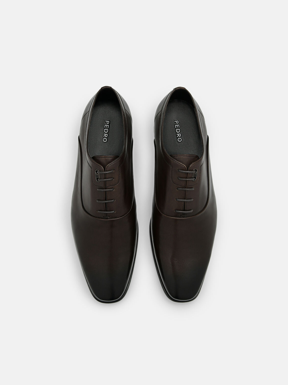Leather Oxford Shoes, Dark Brown