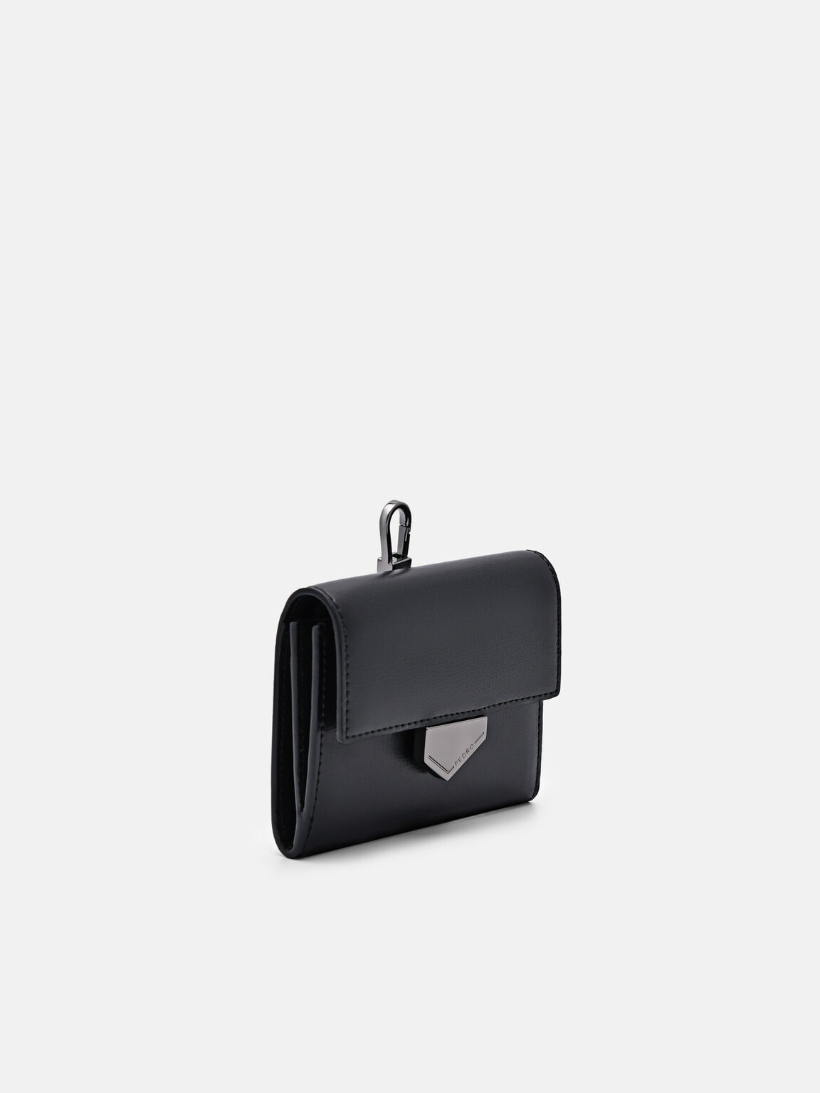 Taper Leather Bi-Fold Card Holder, Black, hi-res