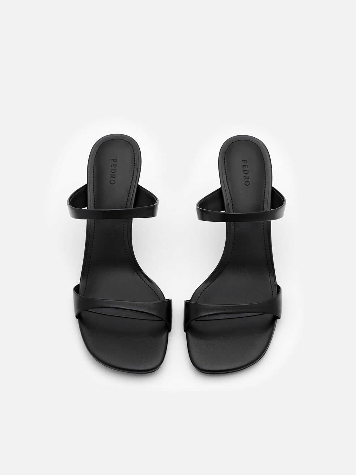 Abbey Leather Heel Sandals, Black, hi-res