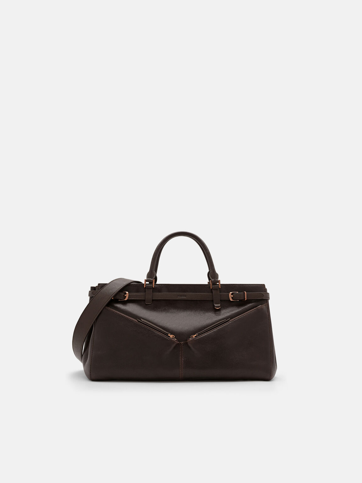 Vienna Leather Satchel Bag, Dark Brown, hi-res