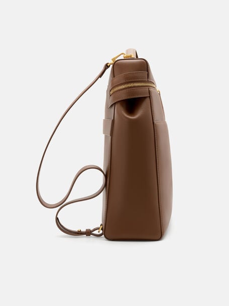 Alyssa Tumbled Leather Backpack, Brown Tumble, hi-res