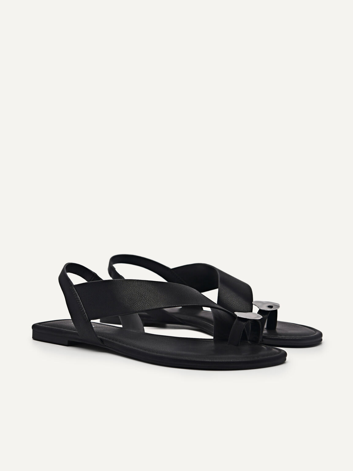 Alexis Toe Loop Sandals, Black, hi-res