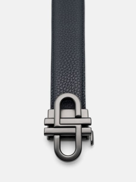 Thắt lưng bản vừa Tumbled Leather, Navy Tumble, hi-res
