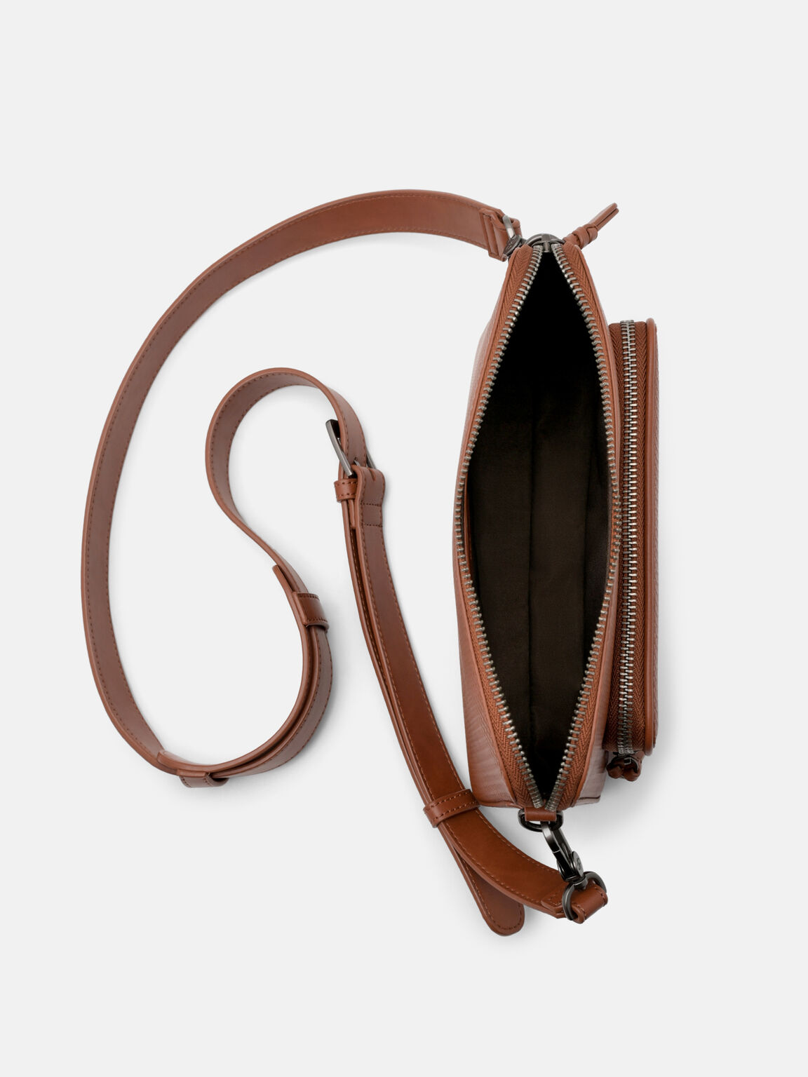 Pochette Crossbody Bag, Cognac Embossed, hi-res