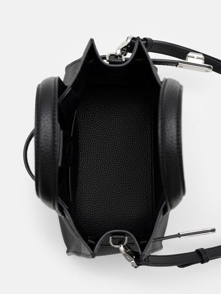 Danielle Small Leather Handbag, Black Tumble, hi-res