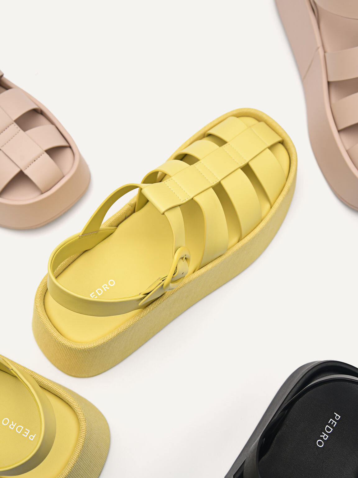 Palma Platform Sandals, Yellow, hi-res