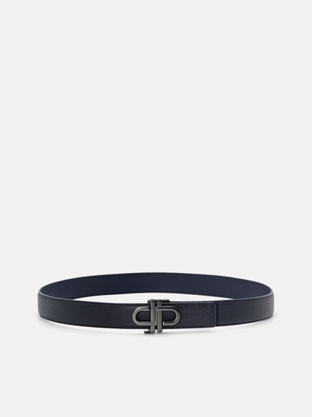 Thắt lưng bản vừa Tumbled Leather, Navy Tumble, hi-res
