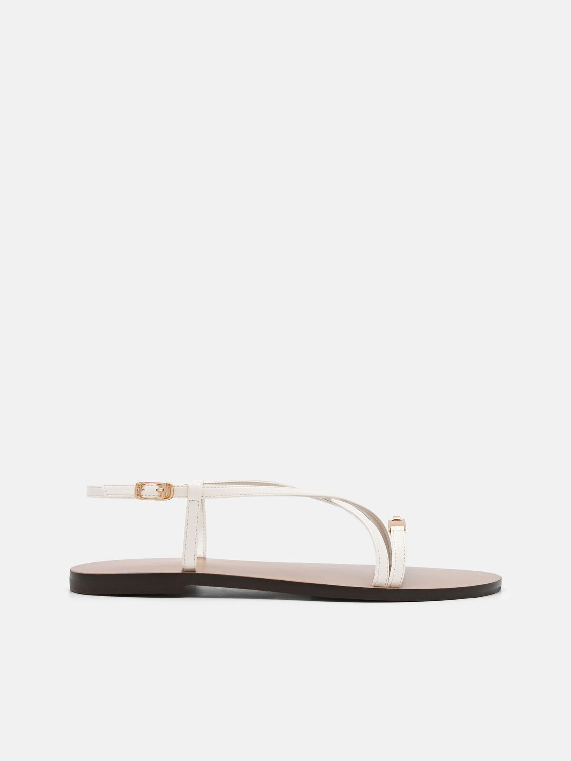 Gi&agrave;y sandals đế thấp Hitch, Phấn, hi-res