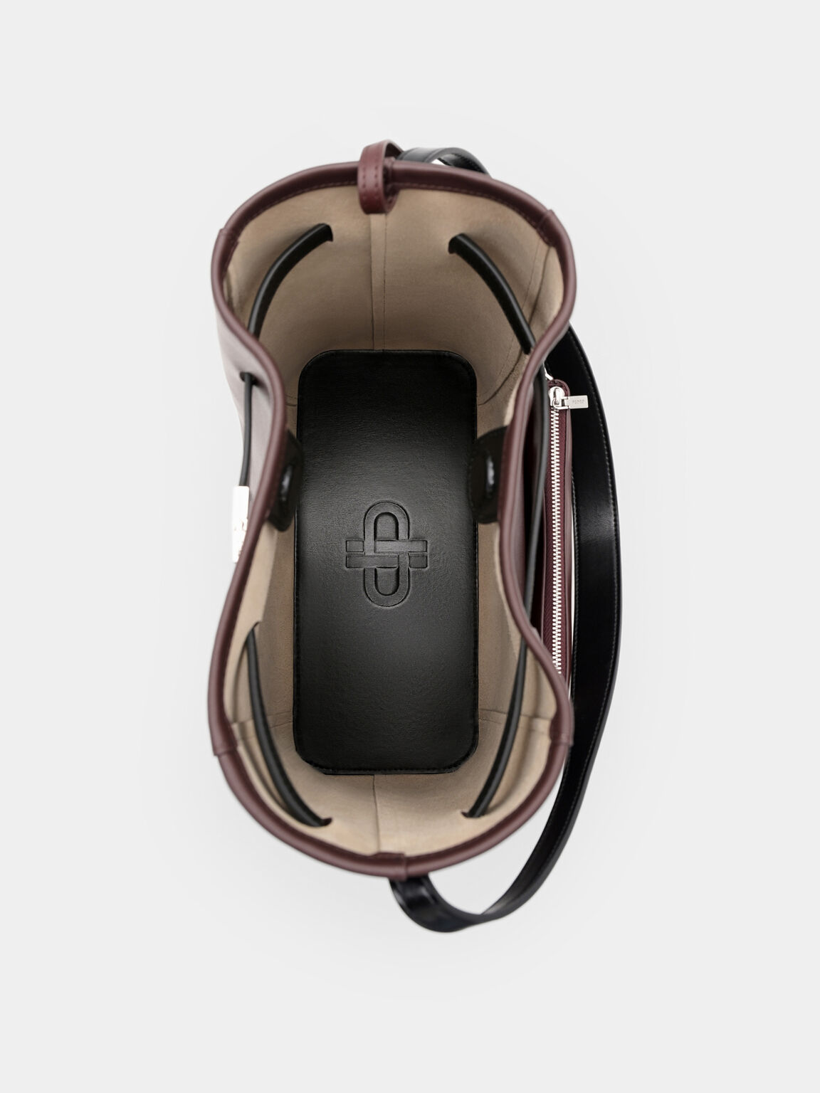 Jatte Belt Leather Bucket Bag, Burgundy, hi-res