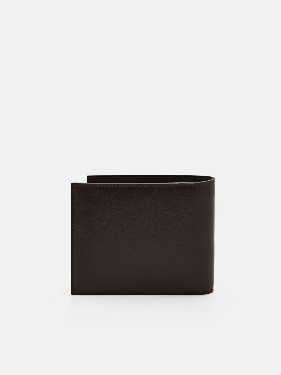 Leather Bi-Fold Wallet with Insert, Dark Brown, hi-res
