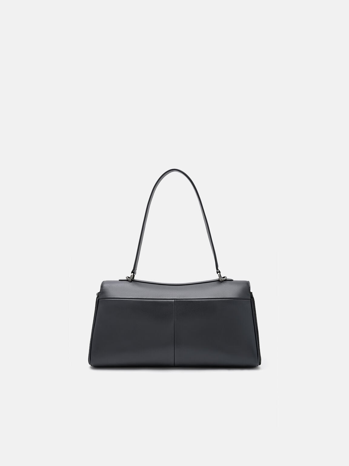Mirelle Leather Shoulder Bag, Dark Grey, hi-res