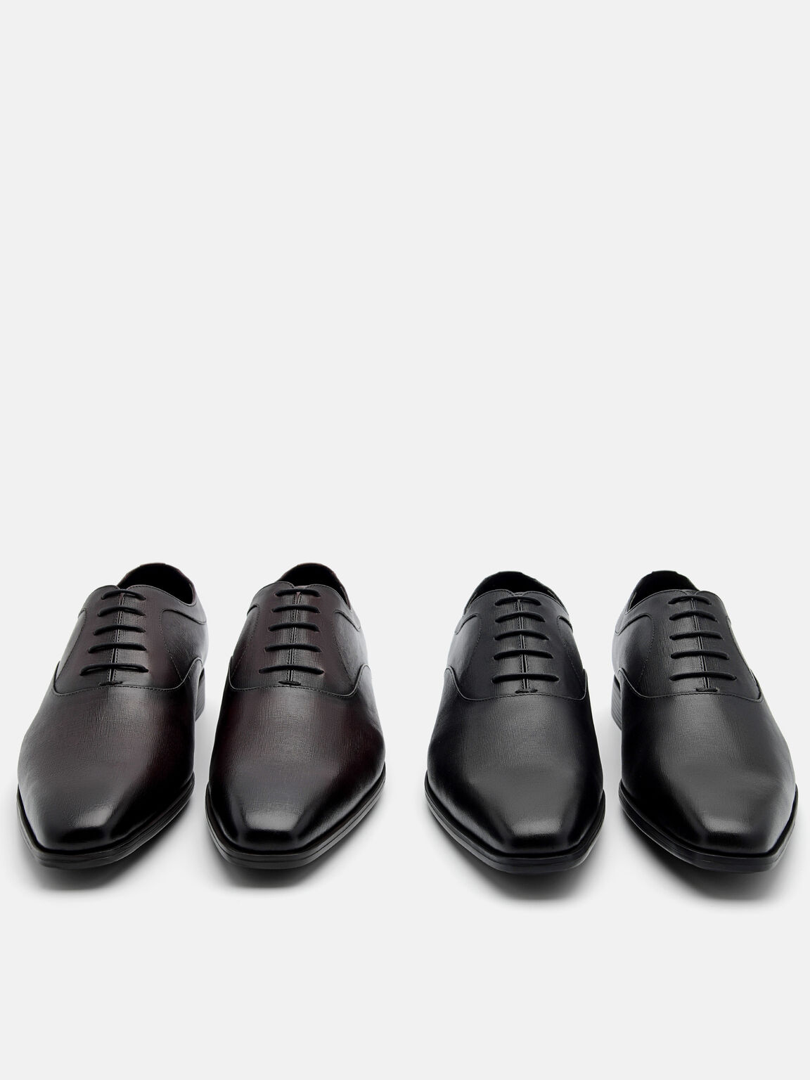Altitude Lightweight Leather Oxford Shoes, Black