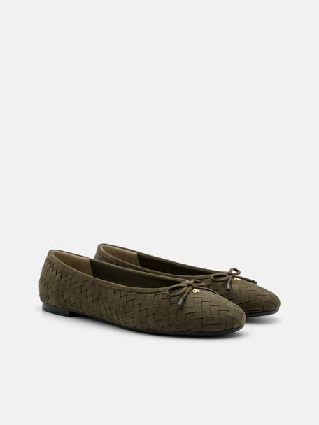Anna Ballerina Flats, Olive, hi-res