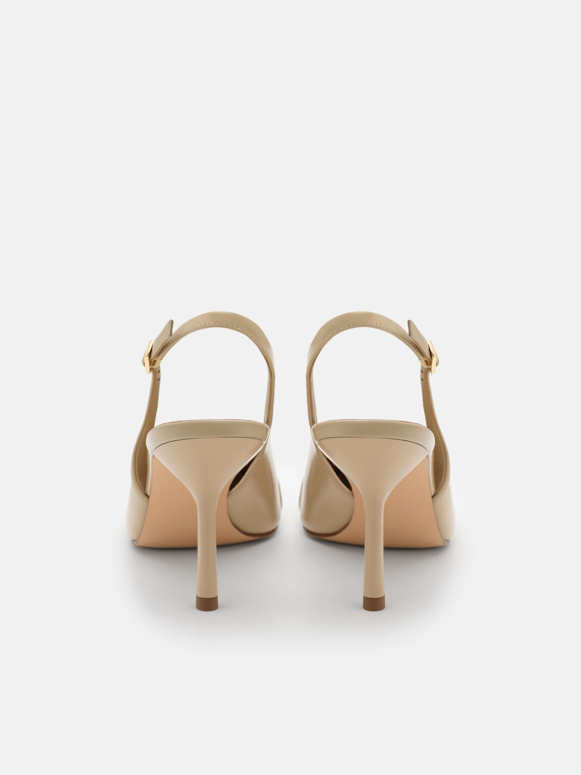 Jeanine Patent Leather Heel Slingback Pumps, Sand Patent, hi-res