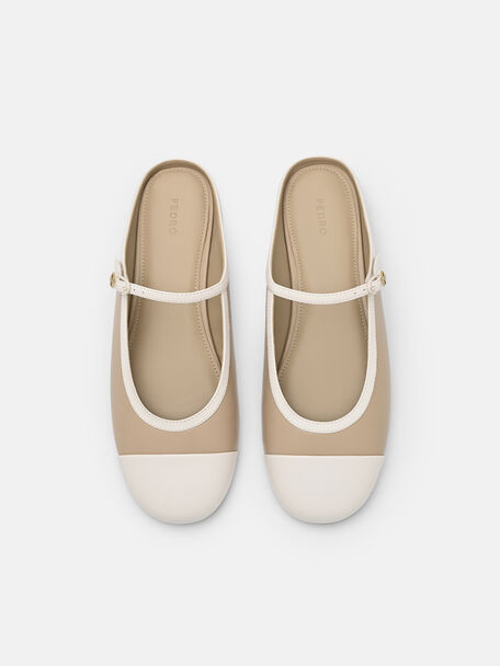 Gi&agrave;y mules đế bệt mũi tr&ograve;n, Be canvas, hi-res