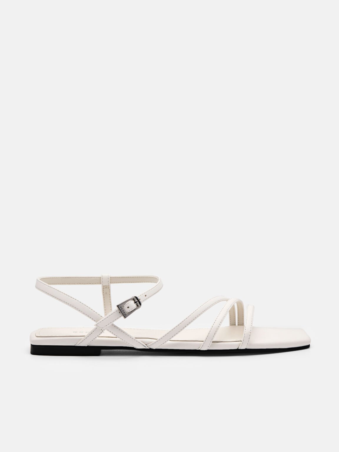 Peggy Ankle Strap Sandals, White, hi-res