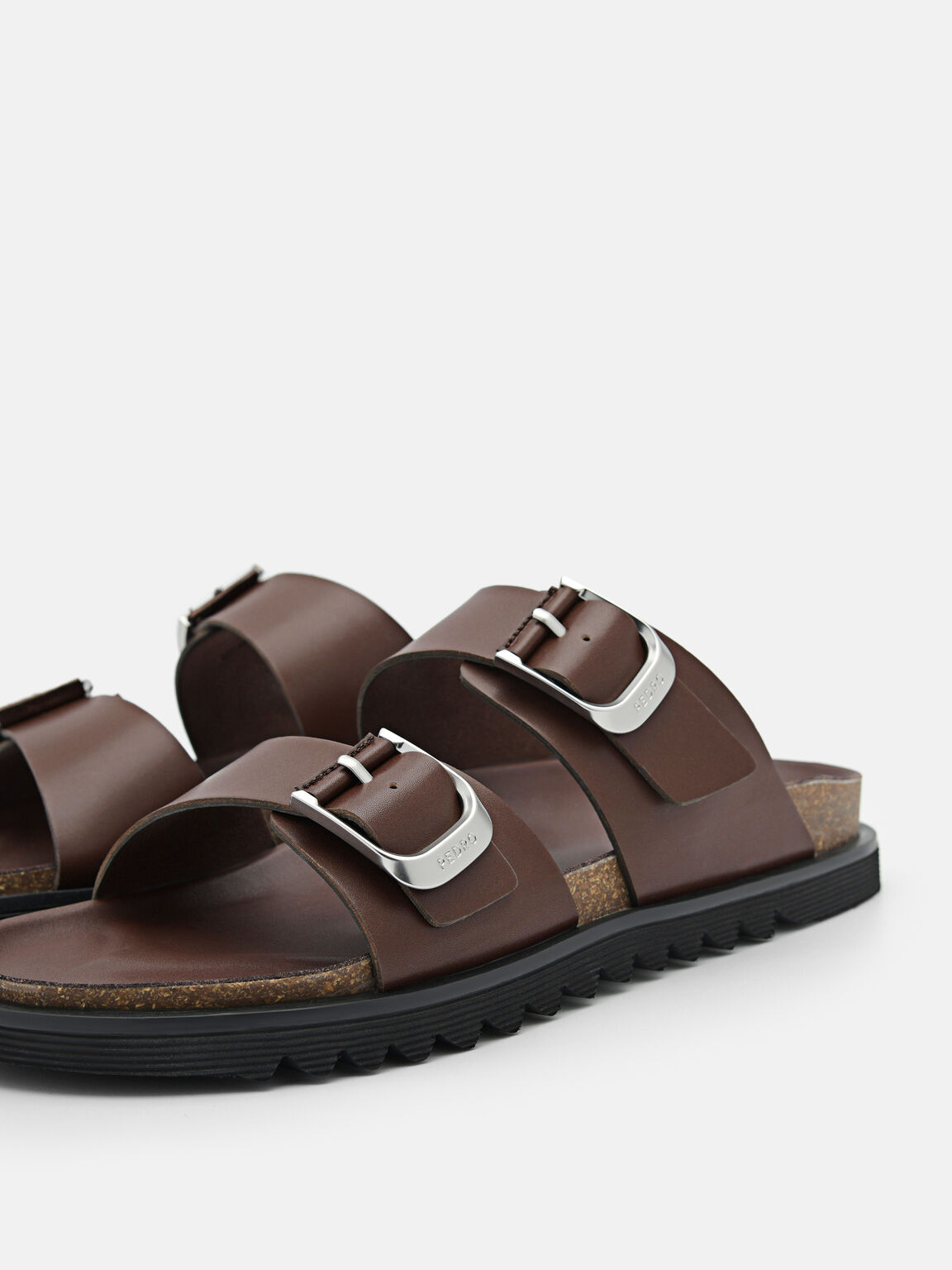 Men's Helix Slide Sandals, Dark Brown, hi-res