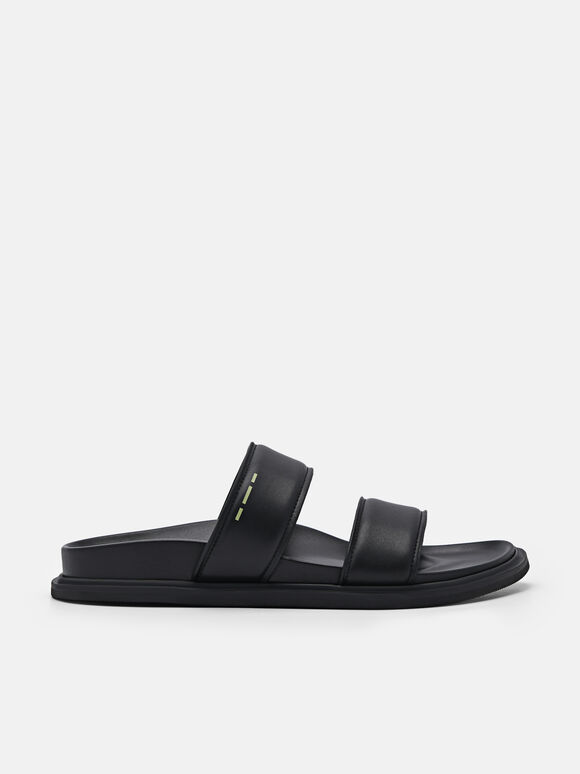 rePEDRO Recycled Leather Slide Sandals, Black, hi-res