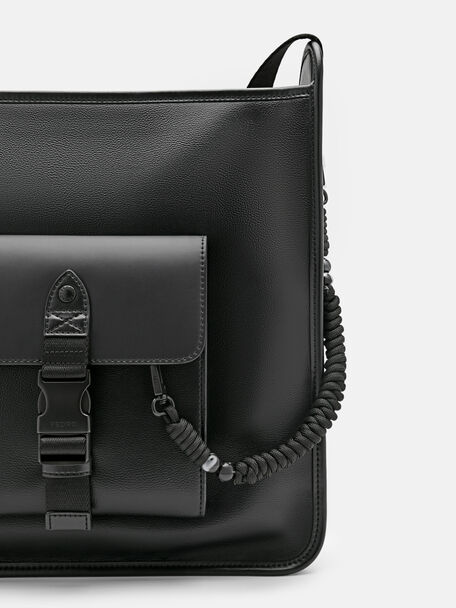 Túi đeo chéo hình vuông Twine, Đen, hi-res