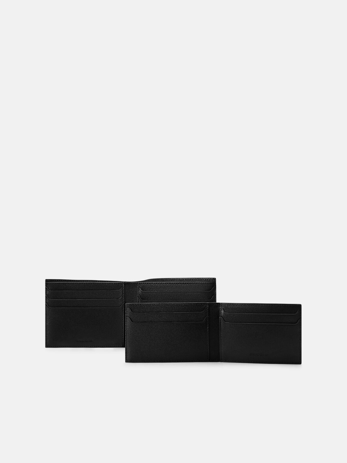 Leather Bi-Fold Wallet with Insert, Black Embossed, hi-res