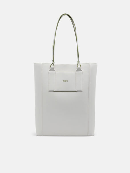 rePEDRO Recycled Leather Tote Bag, White, hi-res