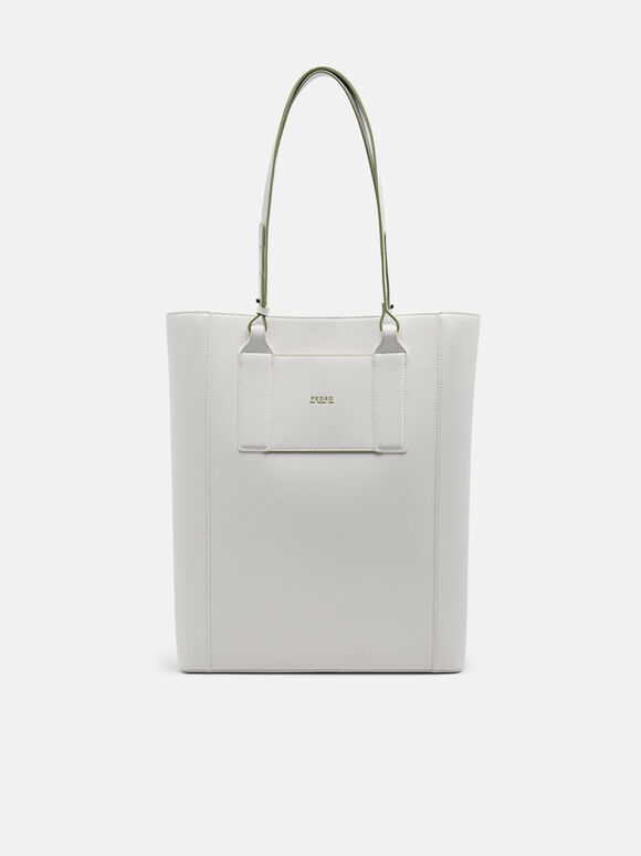 rePEDRO Recycled Leather Tote Bag, White, hi-res